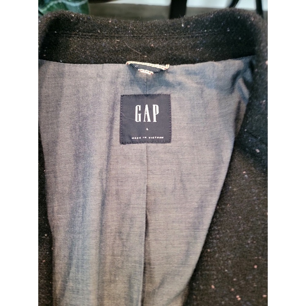 Gap Mens Wool Blend Flecked Tweed Blazer Jacket Charcoal Gray Large - Picture 7 of 11